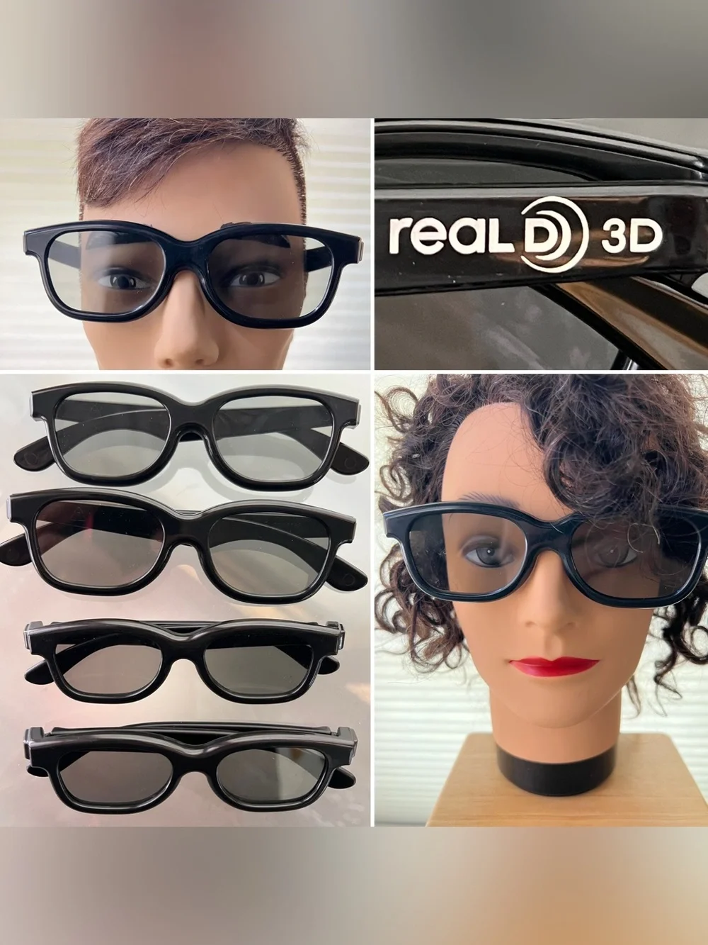 🕶️📺4️⃣RealD 3D Glasses Family Pack (2 Adult / 2 Kids) Passive Movie Lot of 4